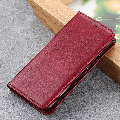 Coque Portefeuille Livre Cuir Etui Clapet L03 pour LG K62 Vin Rouge