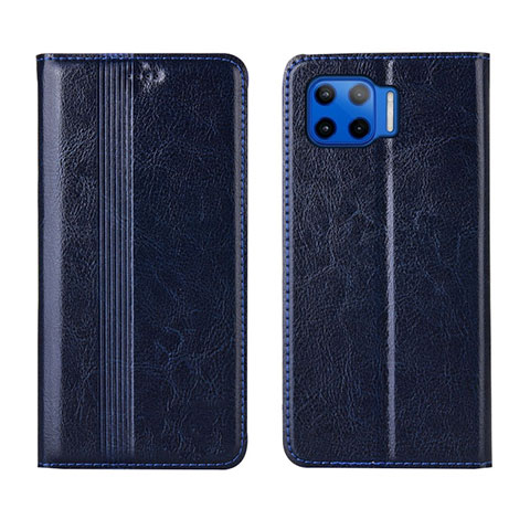 Coque Portefeuille Livre Cuir Etui Clapet L03 pour Motorola Moto G 5G Plus Bleu