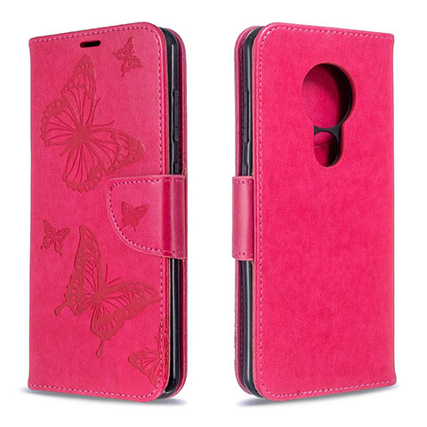 Coque Portefeuille Livre Cuir Etui Clapet L03 pour Nokia 6.2 Rose Rouge