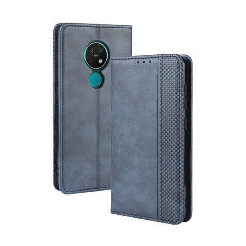 Coque Portefeuille Livre Cuir Etui Clapet L03 pour Nokia 7.2 Bleu