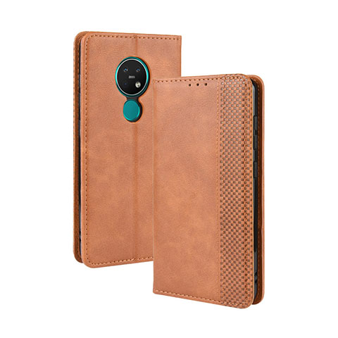 Coque Portefeuille Livre Cuir Etui Clapet L03 pour Nokia 7.2 Orange