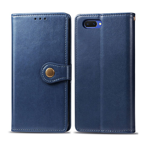 Coque Portefeuille Livre Cuir Etui Clapet L03 pour Oppo A5 Bleu