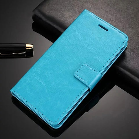 Coque Portefeuille Livre Cuir Etui Clapet L03 pour Oppo A52 Bleu Ciel