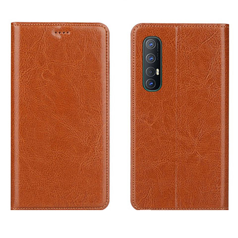 Coque Portefeuille Livre Cuir Etui Clapet L03 pour Oppo Reno3 Pro Orange