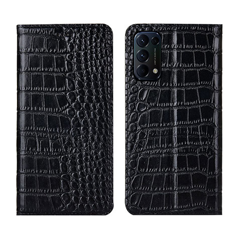 Coque Portefeuille Livre Cuir Etui Clapet L03 pour Oppo Reno5 Pro 5G Noir