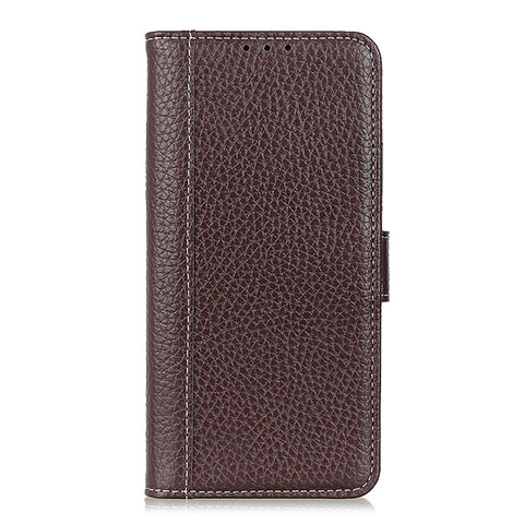 Coque Portefeuille Livre Cuir Etui Clapet L03 pour Realme 6s Marron