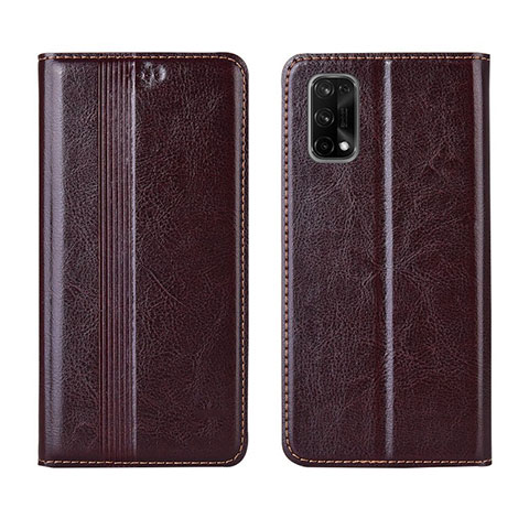 Coque Portefeuille Livre Cuir Etui Clapet L03 pour Realme Q2 Pro 5G Marron