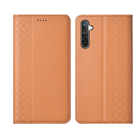 Coque Portefeuille Livre Cuir Etui Clapet L03 pour Realme X2 Orange