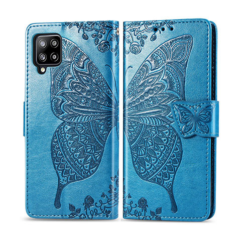 Coque Portefeuille Livre Cuir Etui Clapet L03 pour Samsung Galaxy A42 5G Bleu Ciel