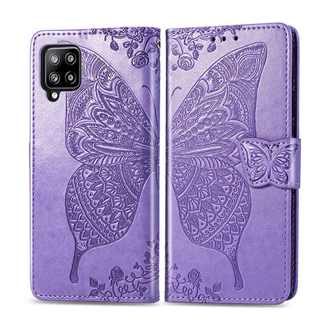 Coque Portefeuille Livre Cuir Etui Clapet L03 pour Samsung Galaxy A42 5G Violet Clair