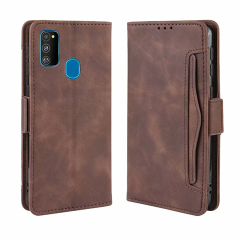 Coque Portefeuille Livre Cuir Etui Clapet L03 pour Samsung Galaxy M21 Marron