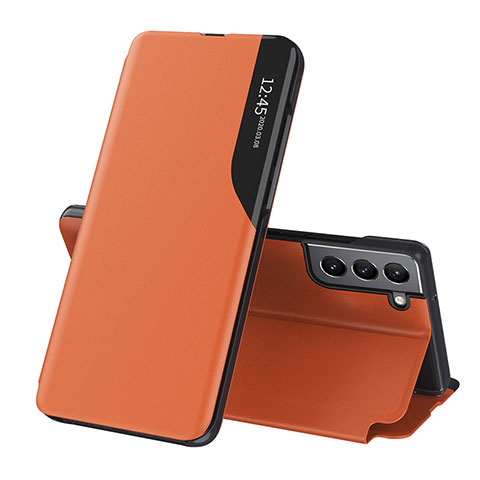 Coque Portefeuille Livre Cuir Etui Clapet L03 pour Samsung Galaxy S21 5G Orange