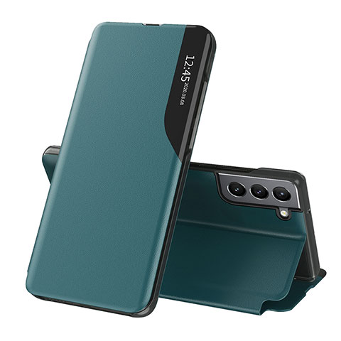 Coque Portefeuille Livre Cuir Etui Clapet L03 pour Samsung Galaxy S21 FE 5G Vert