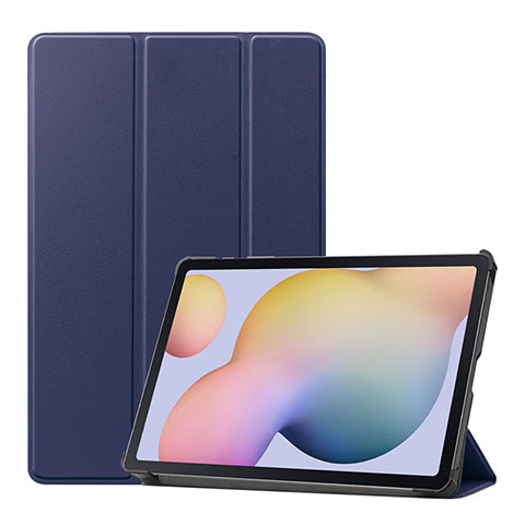 Coque Portefeuille Livre Cuir Etui Clapet L03 pour Samsung Galaxy Tab S7 11 Wi-Fi SM-T870 Bleu