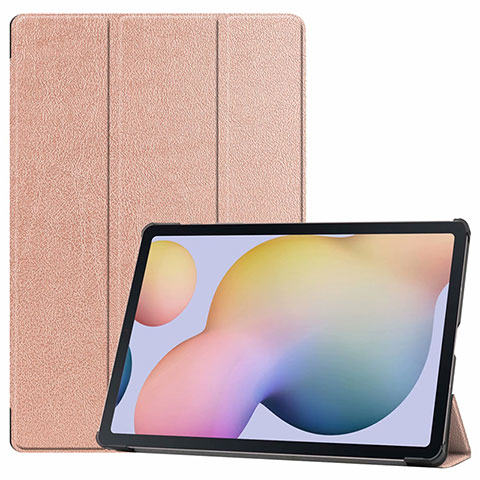 Coque Portefeuille Livre Cuir Etui Clapet L03 pour Samsung Galaxy Tab S7 Plus 5G 12.4 SM-T976 Or Rose