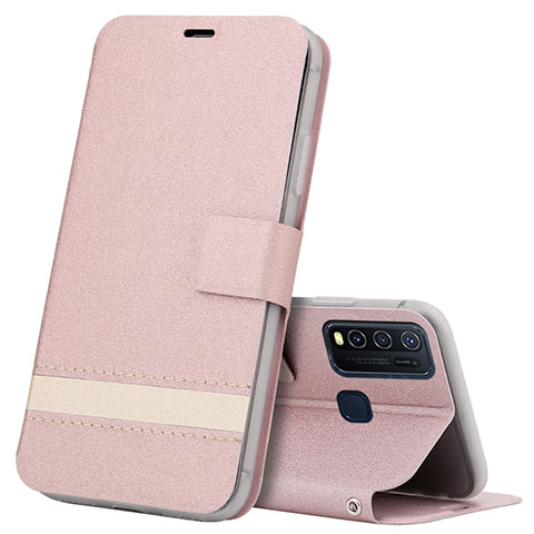 Coque Portefeuille Livre Cuir Etui Clapet L03 pour Vivo Y50 Rose