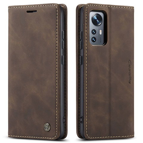 Coque Portefeuille Livre Cuir Etui Clapet L03 pour Xiaomi Mi 12 5G Marron