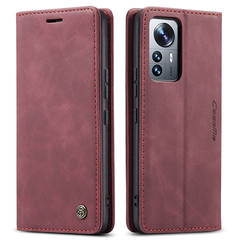 Coque Portefeuille Livre Cuir Etui Clapet L03 pour Xiaomi Mi 12 Lite 5G Vin Rouge