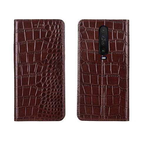 Coque Portefeuille Livre Cuir Etui Clapet L03 pour Xiaomi Redmi K30i 5G Marron