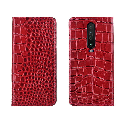 Coque Portefeuille Livre Cuir Etui Clapet L03 pour Xiaomi Redmi K30i 5G Rouge