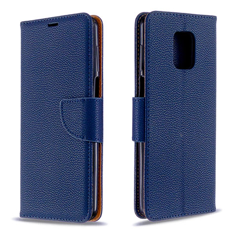 Coque Portefeuille Livre Cuir Etui Clapet L03 pour Xiaomi Redmi Note 9 Pro Bleu