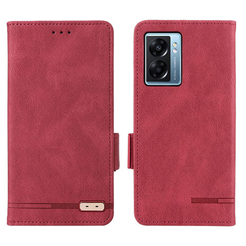 Coque Portefeuille Livre Cuir Etui Clapet L03Z pour Oppo K10 5G India Rouge