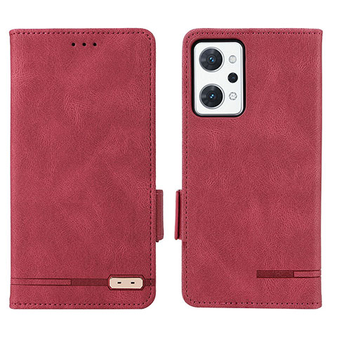 Coque Portefeuille Livre Cuir Etui Clapet L03Z pour Oppo Reno7 A Rouge