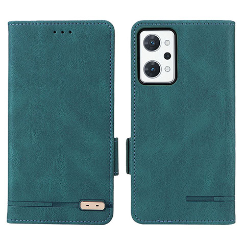 Coque Portefeuille Livre Cuir Etui Clapet L03Z pour Oppo Reno7 A Vert