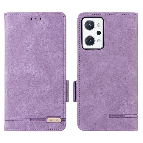 Coque Portefeuille Livre Cuir Etui Clapet L03Z pour Oppo Reno7 A Violet