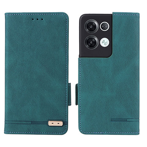 Coque Portefeuille Livre Cuir Etui Clapet L03Z pour Oppo Reno8 Pro 5G Vert