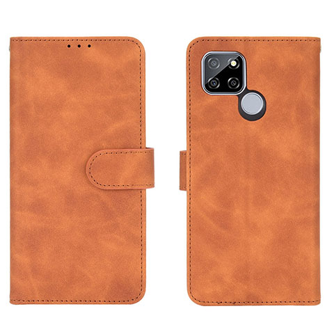 Coque Portefeuille Livre Cuir Etui Clapet L03Z pour Realme Q2i 5G Marron