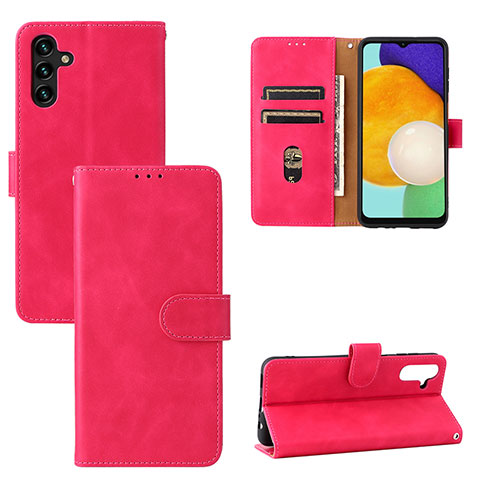 Coque Portefeuille Livre Cuir Etui Clapet L03Z pour Samsung Galaxy A04s Rose Rouge