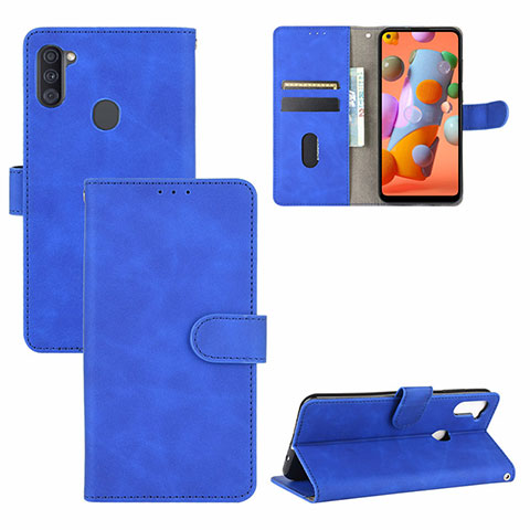 Coque Portefeuille Livre Cuir Etui Clapet L03Z pour Samsung Galaxy A11 Bleu