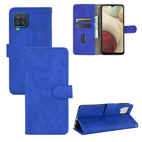 Coque Portefeuille Livre Cuir Etui Clapet L03Z pour Samsung Galaxy A12 Bleu