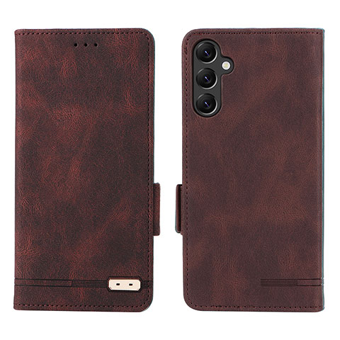 Coque Portefeuille Livre Cuir Etui Clapet L03Z pour Samsung Galaxy A14 4G Marron