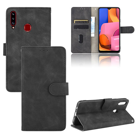 Coque Portefeuille Livre Cuir Etui Clapet L03Z pour Samsung Galaxy A20s Noir