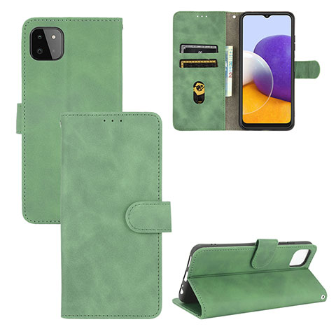 Coque Portefeuille Livre Cuir Etui Clapet L03Z pour Samsung Galaxy A22s 5G Vert