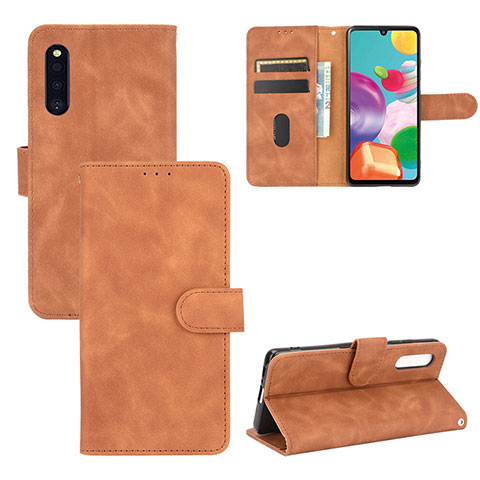 Coque Portefeuille Livre Cuir Etui Clapet L03Z pour Samsung Galaxy A41 SC-41A Marron