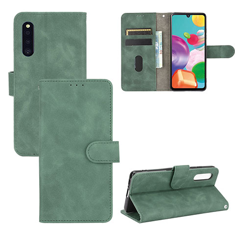 Coque Portefeuille Livre Cuir Etui Clapet L03Z pour Samsung Galaxy A41 SC-41A Vert