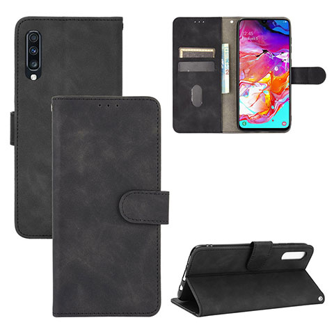 Coque Portefeuille Livre Cuir Etui Clapet L03Z pour Samsung Galaxy A70 Noir