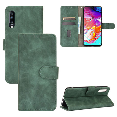 Coque Portefeuille Livre Cuir Etui Clapet L03Z pour Samsung Galaxy A70 Vert