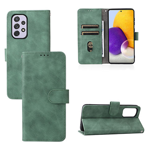 Coque Portefeuille Livre Cuir Etui Clapet L03Z pour Samsung Galaxy A73 5G Vert