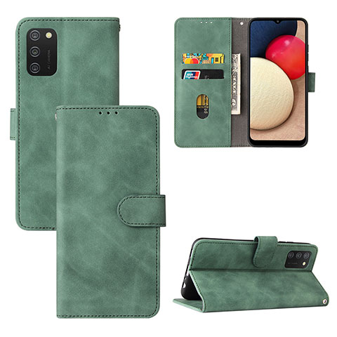 Coque Portefeuille Livre Cuir Etui Clapet L03Z pour Samsung Galaxy M02s Vert