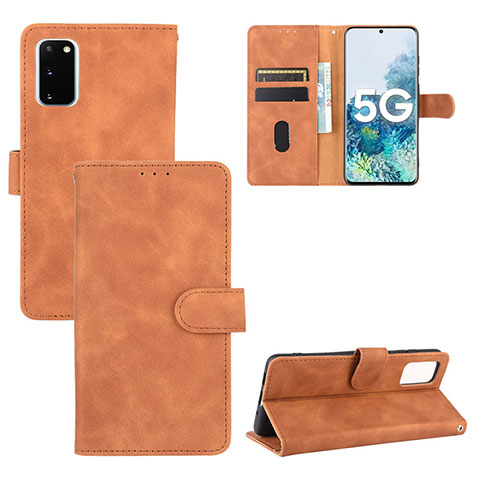 Coque Portefeuille Livre Cuir Etui Clapet L03Z pour Samsung Galaxy S20 FE (2022) 5G Marron