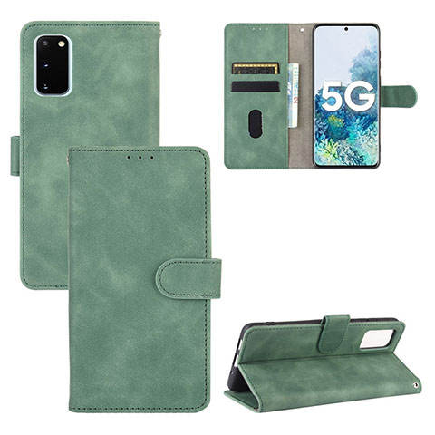 Coque Portefeuille Livre Cuir Etui Clapet L03Z pour Samsung Galaxy S20 FE (2022) 5G Vert