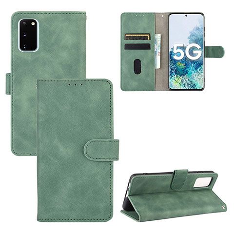 Coque Portefeuille Livre Cuir Etui Clapet L03Z pour Samsung Galaxy S20 FE 5G Vert