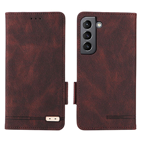 Coque Portefeuille Livre Cuir Etui Clapet L03Z pour Samsung Galaxy S21 FE 5G Marron