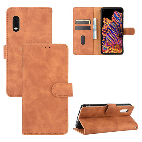 Coque Portefeuille Livre Cuir Etui Clapet L03Z pour Samsung Galaxy XCover Pro Marron