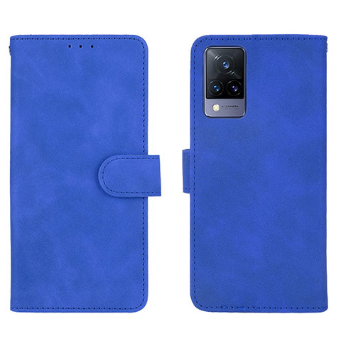 Coque Portefeuille Livre Cuir Etui Clapet L03Z pour Vivo V21 5G Bleu