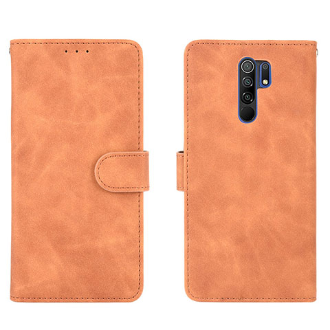 Coque Portefeuille Livre Cuir Etui Clapet L03Z pour Xiaomi Redmi 9 Prime India Marron